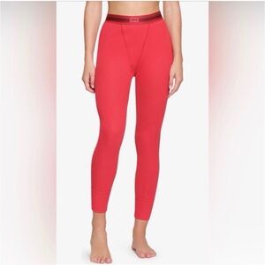 SKIMS Limited Edition Red Cotton Rib Leggings
